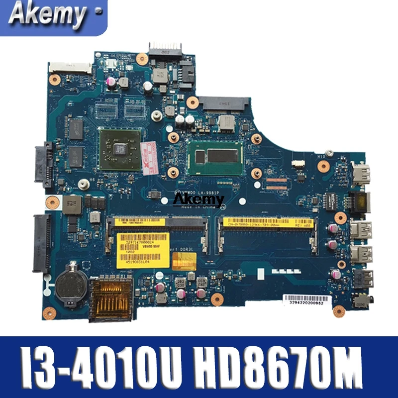 LA-9981P Laptop motherboard for Dell Inspiron 15R-3537 5537 original mainboard I3-4010U HD8670M
LA-9981P Laptop motherboard for Dell Inspiron 15R-3537 5537 original mainboard I3-4010U HD8670M