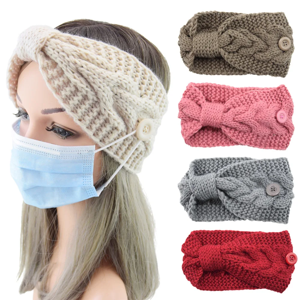 Elastic Crochet Headband with Soft Buttons Bow Design for Outdoor Sports Stuff Ear Warmer Winter Colorful Button Head Band #J3
Elastic Crochet Headband with Soft Buttons Bow Design for Outdoor Sports Stuff Ear Warmer Winter Colorful Button Head Band #J3