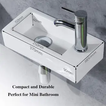 Ceramic Basin Bathroom Sink Right Hand Small Square Wall Hung Cloakroom Toilet Basin Sink Wall Mounted Bathroom White Basin 
Ceramic Basin Bathroom Sink Right Hand Small Square Wall Hung Cloakroom Toilet Basin Sink Wall Mounted Bathroom White Basin