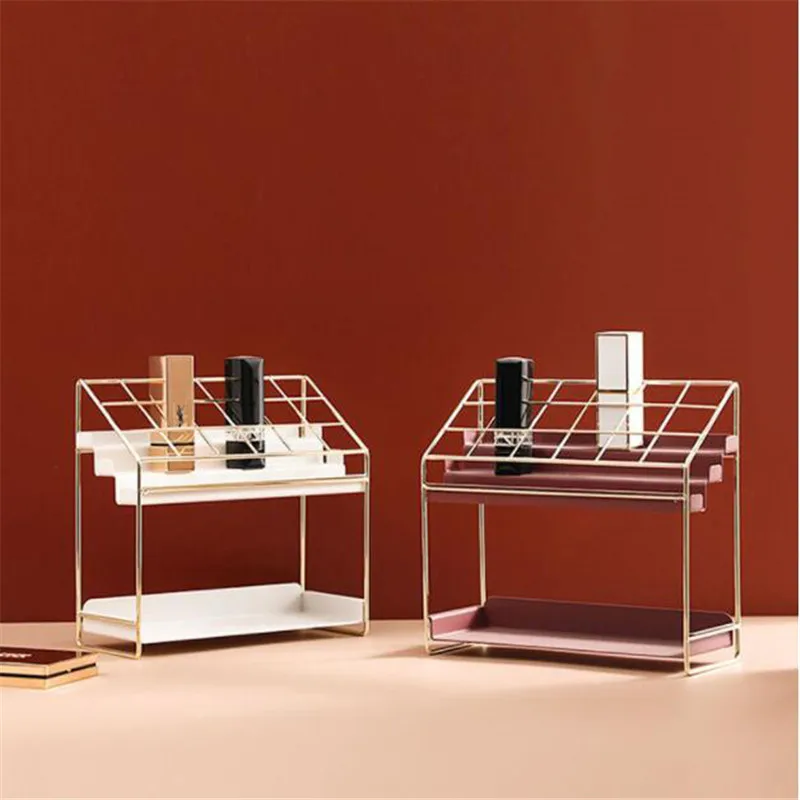 

Boutique lipstick storage box, High-end cosmetics storage rack, Multi-grid metal lipstick rack, Surprise gift for girlfriend