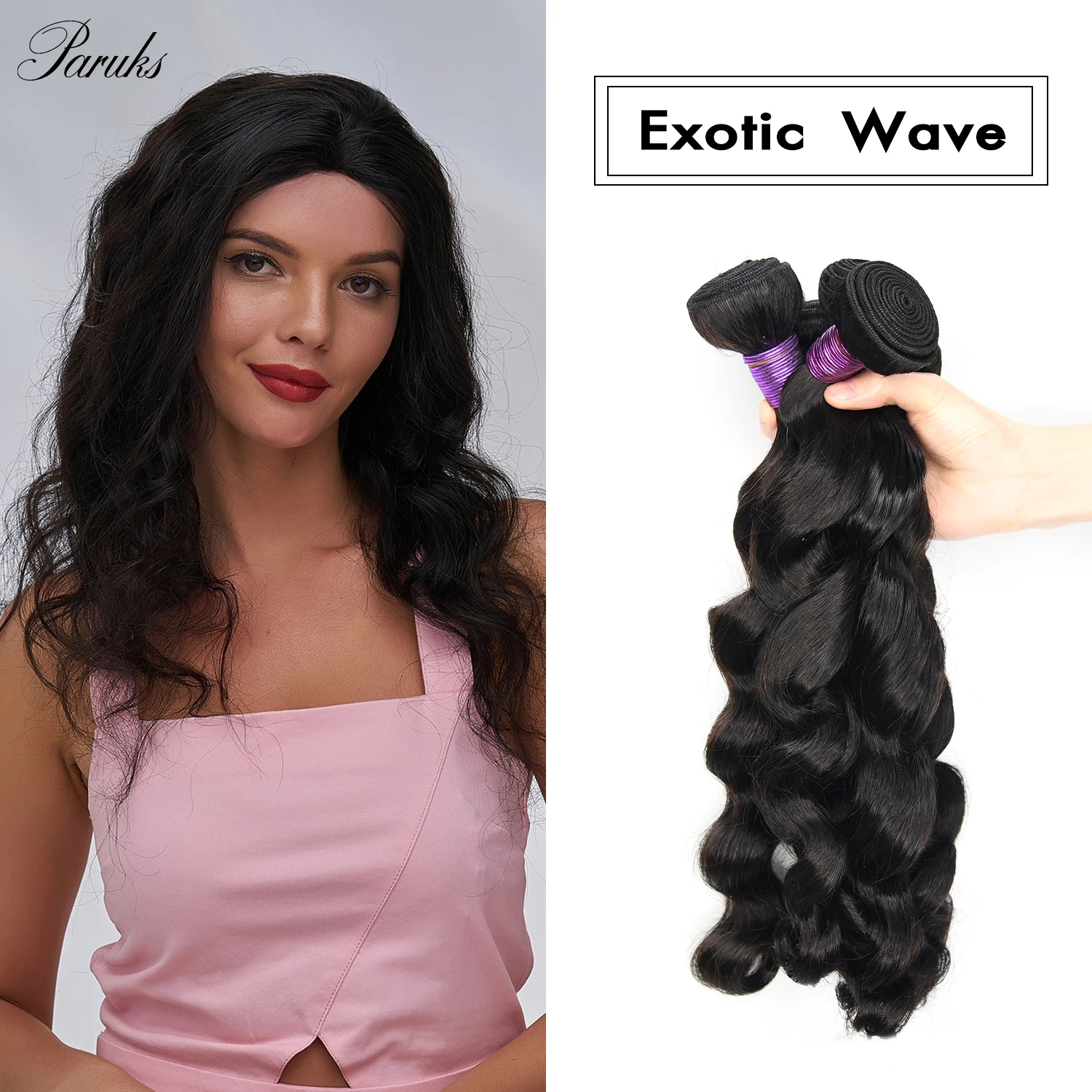 Paruks Exotic Wave Hair Brazilian Virgin Hair Weave Bundles 100% Unprocessed Human Hair Extensions 8-40†Black Wavy Weft Bundle
Paruks Exotic Wave Hair Brazilian Virgin Hair Weave Bundles 100% Unprocessed Human Hair Extensions 8-40†Black Wavy Weft Bundle