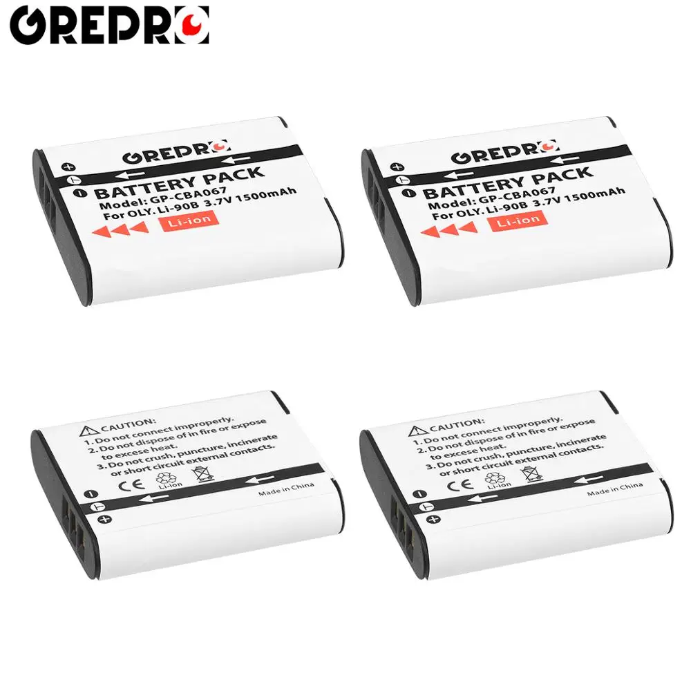 4Pcs 1500mAh Li 90B Li-90B Li-92B Li90B Battery for Olympus Tough TG-6 tg-tracker SH-1 SH-2 TG-5 IHS SP-100 rugged TG-1 + TG-2 |