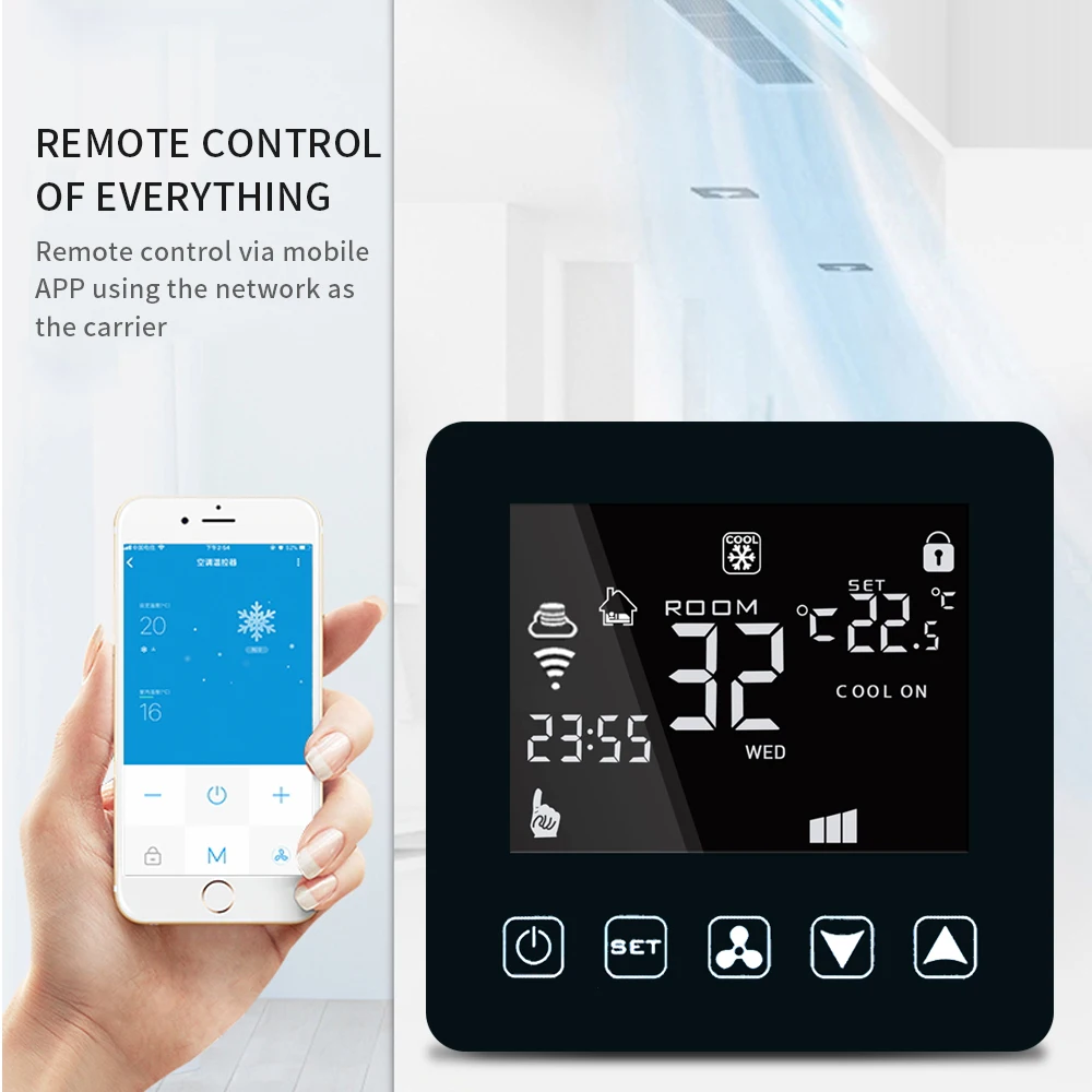 Thermostat digital thermometer Temperature Controller temperature meter Electronic thermometer WiFi Central Air Conditioner Fan
Thermostat digital thermometer Temperature Controller temperature meter Electronic thermometer WiFi Central Air Conditioner Fan