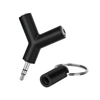 

Headphones Splitter Mini Y Shape Two-way 3.5mm Double Jack Audio Headset Splitter Connector Adapter keyring Earphone Accessories