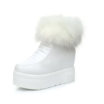 White thick-soled snow boots increase the cotton shoes wedges and wild short boots plus velvet warm women's boots winter
White thick-soled snow boots increase the cotton shoes wedges and wild short boots plus velvet warm women's boots winter