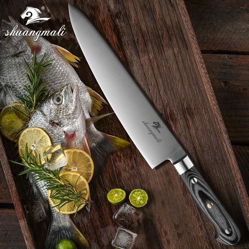 10 Inch Cleaver Gyuto Knive German 1.4116 Stainless Steel Utility Slicing Butcher Knife Cook Tool With K133 Ebony Wood Handle
10 Inch Cleaver Gyuto Knive German 1.4116 Stainless Steel Utility Slicing Butcher Knife Cook Tool With K133 Ebony Wood Handle