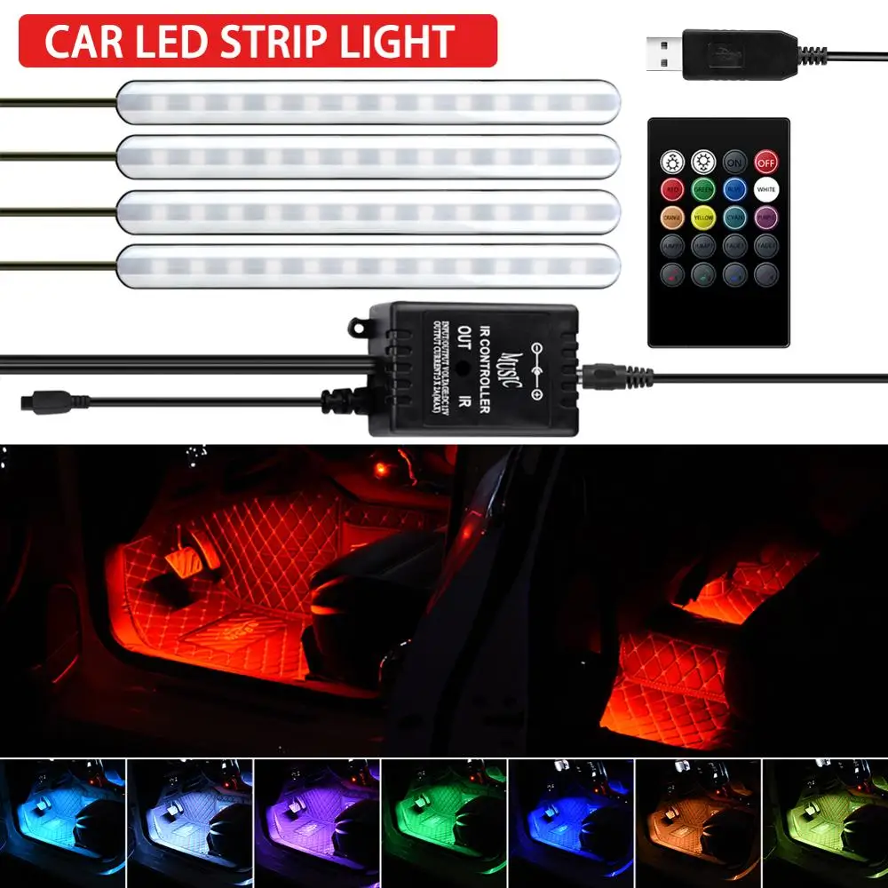 Car Atmosphere Light Foot Light USB/Cigarette Lighter Remote Control APP Interior Decorative Ambient LED Lamp Strip Accessories
Car Atmosphere Light Foot Light USB/Cigarette Lighter Remote Control APP Interior Decorative Ambient LED Lamp Strip Accessories