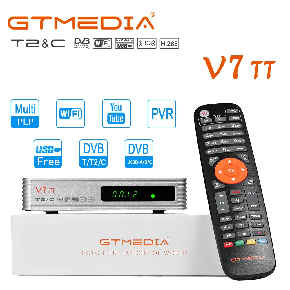 GTmedia V7 TT Terrestrial Receiver DVB-T/T2/DVB-C/J.83B Cable With USB WIFI TV Box HDMI Decoder to Network Sharing
GTmedia V7 TT Terrestrial Receiver DVB-T/T2/DVB-C/J.83B Cable With USB WIFI TV Box HDMI Decoder to Network Sharing