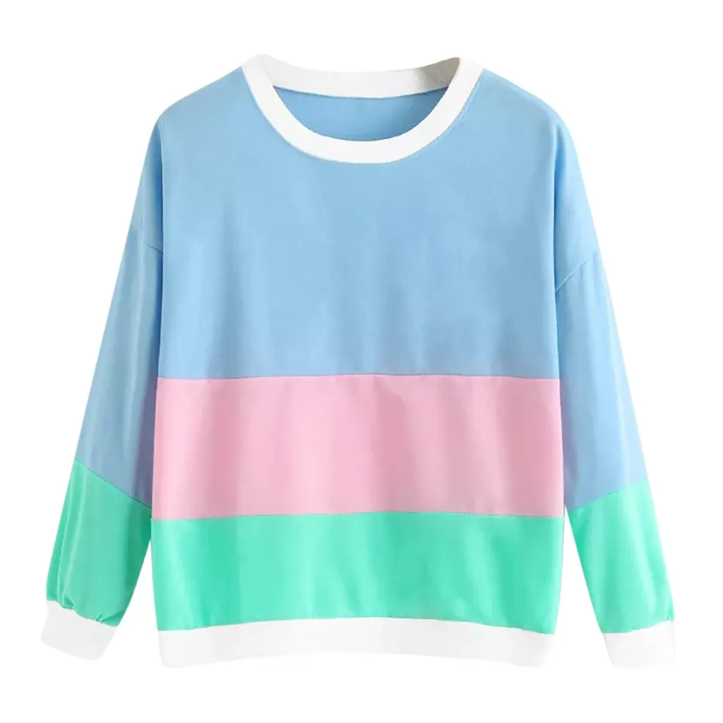 Fashion Women Autumn Blue Patchwork Top Sweatshirt Long Sleeve O-neck Blouse Sweatshirt Girl Casual Clothes Ropa con capucha #XT
Fashion Women Autumn Blue Patchwork Top Sweatshirt Long Sleeve O-neck Blouse Sweatshirt Girl Casual Clothes Ropa con capucha #XT