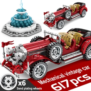 617PCS Classic Car Building Blocks Legoing Technic Pull Back Mechanical Vintage Roadster Vehicle City Models Bricks Toys For Boy
617PCS Classic Car Building Blocks Legoing Technic Pull Back Mechanical Vintage Roadster Vehicle City Models Bricks Toys For Boy