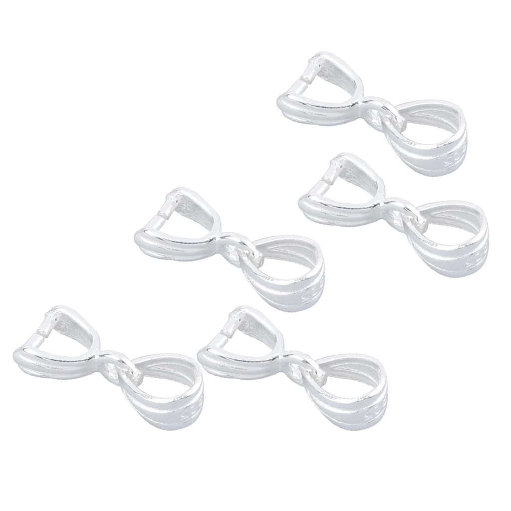 5pcs Sterling Silver Clasp Pinch Clip Bail Pendant Connector Jewelry Making 5pcs Sterling Silver Clasp Pinch Clip Bail Pendant Connector Jewelry Making