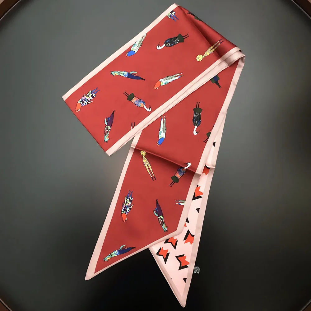 160cm*13cm Long Small Woman Silk Scarf Cartoon Character Print Scarf Ladies Head Handkerchief Luxury Brand Tie Scarves
160cm*13cm Long Small Woman Silk Scarf Cartoon Character Print Scarf Ladies Head Handkerchief Luxury Brand Tie Scarves
