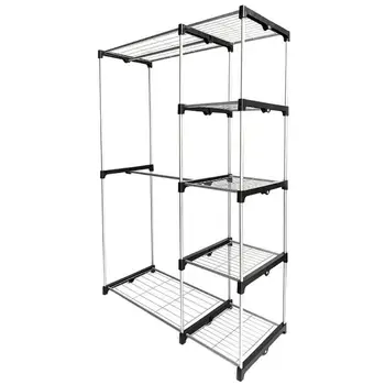 Simple Metal Iron Coat Rack Floor Standing Clothes Home Silver Portable And Practical Five-Layer Wardrobe Without Cloth Cover
Simple Metal Iron Coat Rack Floor Standing Clothes Home Silver Portable And Practical Five-Layer Wardrobe Without Cloth Cover