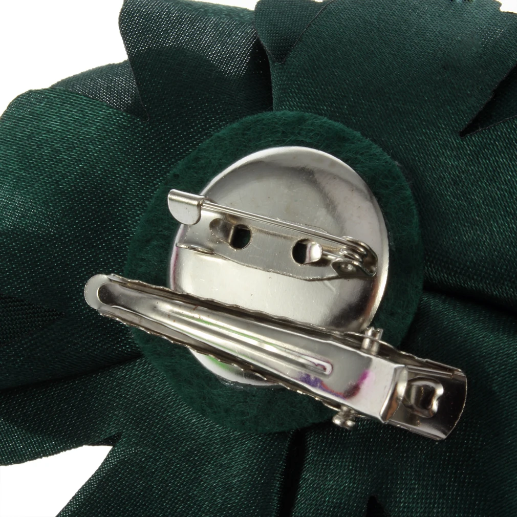 Multi-color use Woman Lady Satin Peony Flower Hair Clip Brooch Breastpin Artificial Flower For Wedding Decoration DIY Wreath