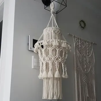 Bohemian Decor Macrame Tapestry Lampshade lamp chimney Hanging Wall Hand-woven Chandelier Room Coffee Restaurant Home Decor
Bohemian Decor Macrame Tapestry Lampshade lamp chimney Hanging Wall Hand-woven Chandelier Room Coffee Restaurant Home Decor