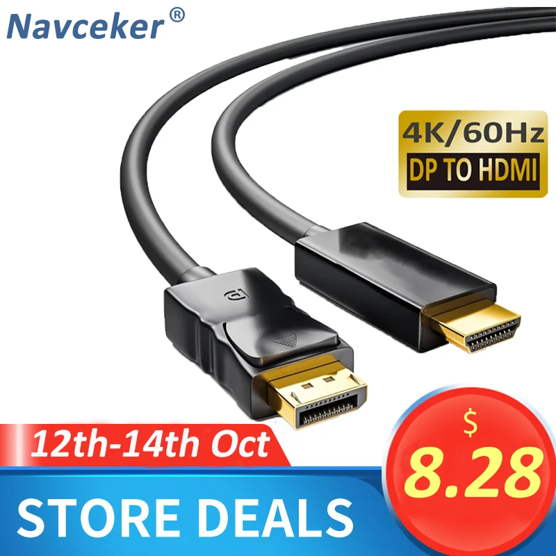 2020 DP to HDMI Cable 4K Male to Male Display Port Converter Cord DisplayPort to HDMI Cable Adapter For Projector PS4 PC HDTV
2020 DP to HDMI Cable 4K Male to Male Display Port Converter Cord DisplayPort to HDMI Cable Adapter For Projector PS4 PC HDTV