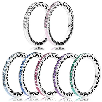 Authentic 925 Sterling Silver Ring Radiant Hearts Rings With Colorful Enamel Ring With Crystal For Women Gift Fine Jewelry
Authentic 925 Sterling Silver Ring Radiant Hearts Rings With Colorful Enamel Ring With Crystal For Women Gift Fine Jewelry