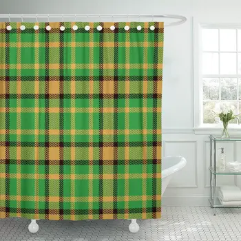 Tartan Green Black and Gold Plaid Flannel Patterns Tiles Shower Curtain Waterproof Polyester Fabric 60 x 72 Inches with Hooks
Tartan Green Black and Gold Plaid Flannel Patterns Tiles Shower Curtain Waterproof Polyester Fabric 60 x 72 Inches with Hooks