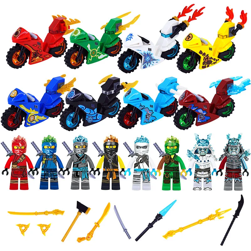 24pcs Ninja Set Mini Toy Doll Figure Ghost Evil Pythor Chop'rai Mezmo Serpentine Army Building Block Brick Toy for Boy Kid