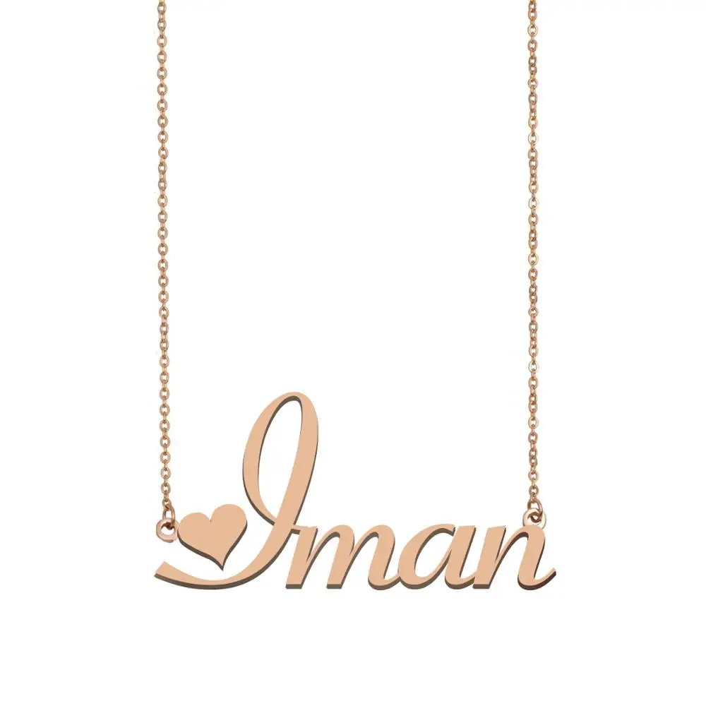 

Iman Name Necklace Custom Nameplate Pendant for Women Girls Best Friends Birthday Wedding Christmas Mother Days Gift