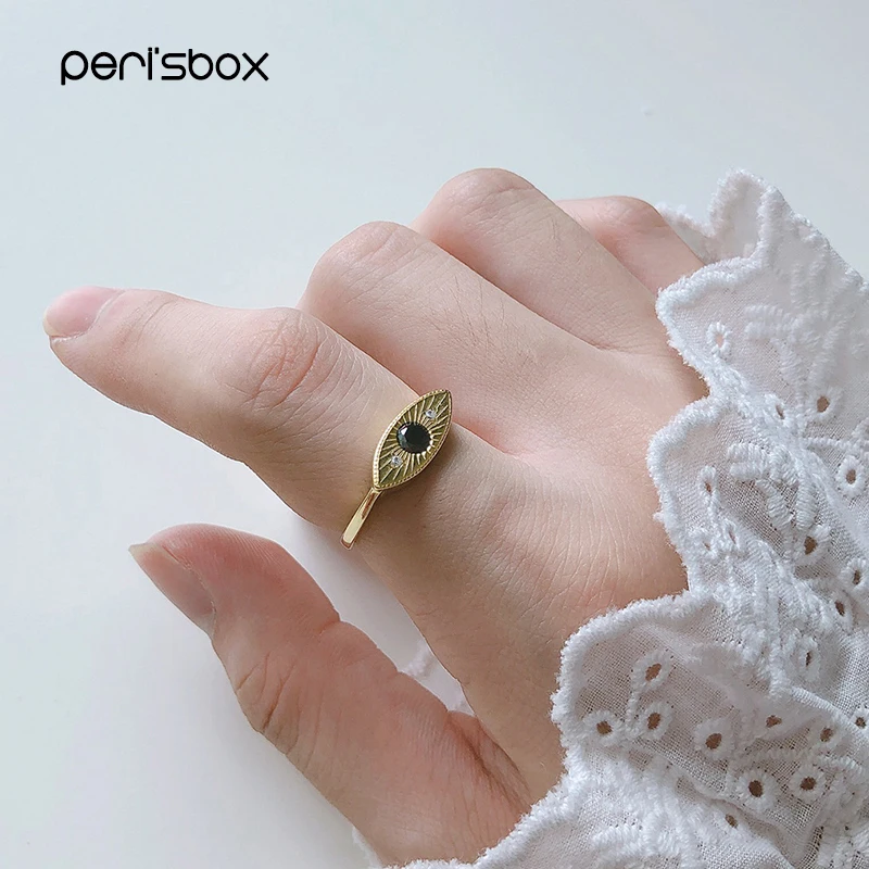 Peri'sBox Black Cubic Zirconia Eye Geometric Rings 925 Sterling Silver Textured Gold Rings Adjustable Stacking Rings for Women
Peri'sBox Black Cubic Zirconia Eye Geometric Rings 925 Sterling Silver Textured Gold Rings Adjustable Stacking Rings for Women