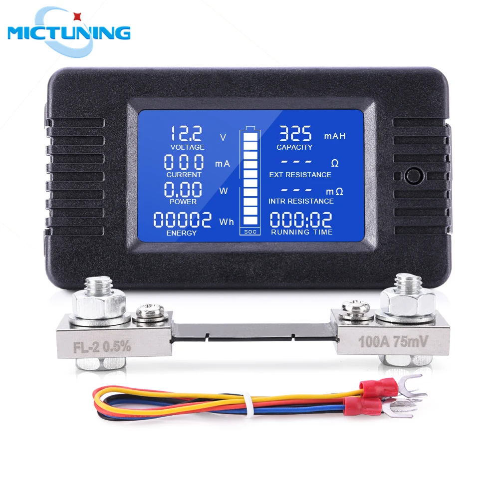 MICTUNING LCD Display DC Battery Monitor Meter 0-200V Voltmeter Ammeter with 9 Measurement Functions for Automobile Solar System
MICTUNING LCD Display DC Battery Monitor Meter 0-200V Voltmeter Ammeter with 9 Measurement Functions for Automobile Solar System