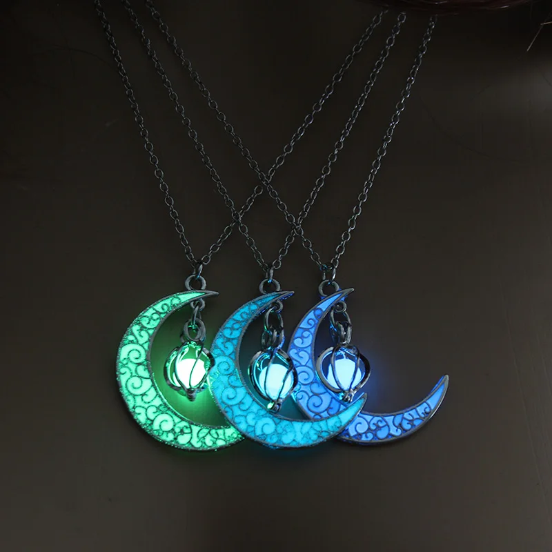 2021 Moon Glowing Necklace Gem Charm Jewelry Silver Plated Women Halloween Pendant Hollow Luminous Stone Pendant Necklace Gifts
2021 Moon Glowing Necklace Gem Charm Jewelry Silver Plated Women Halloween Pendant Hollow Luminous Stone Pendant Necklace Gifts