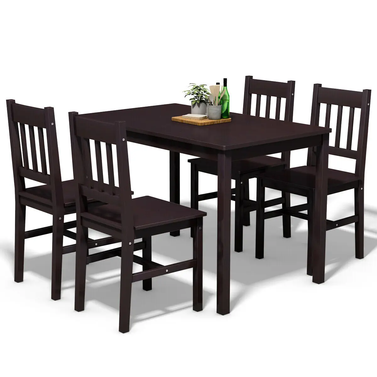 Costway 5PCS Solid Pine Wood Dining Set Table and 4 Chairs Home Kitchen Furniture Brown
Costway 5PCS Solid Pine Wood Dining Set Table and 4 Chairs Home Kitchen Furniture Brown