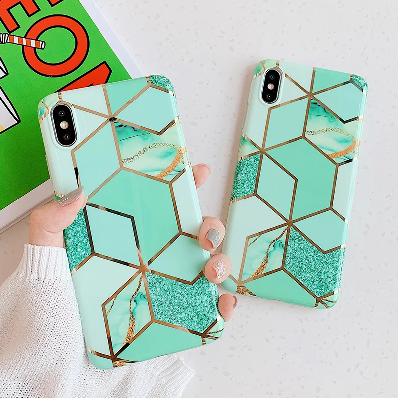 Marble Texture Geometric Phone Cases For iPhone XR XS Max 6 6S 7 8 Plus X Soft IMD Electroplated holder Back Cover Coque Gift
Marble Texture Geometric Phone Cases For iPhone XR XS Max 6 6S 7 8 Plus X Soft IMD Electroplated holder Back Cover Coque Gift