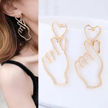 Korean Simple Hollow Hand Stud Earrings Women Jewelry Wholesale Abstract Art Show Your Love Heart Gesture Earrings Metal
Korean Simple Hollow Hand Stud Earrings Women Jewelry Wholesale Abstract Art Show Your Love Heart Gesture Earrings Metal
