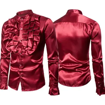 Men Autumn Solid Color Stand Collar Jabot Long Sleeve Shirt Top Party Costume
Men Autumn Solid Color Stand Collar Jabot Long Sleeve Shirt Top Party Costume