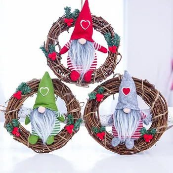 New Faceless Doll Figurine Rattan Ring Pendant Doll Christmas Wreath Ornaments Christmas Window Decoration
New Faceless Doll Figurine Rattan Ring Pendant Doll Christmas Wreath Ornaments Christmas Window Decoration