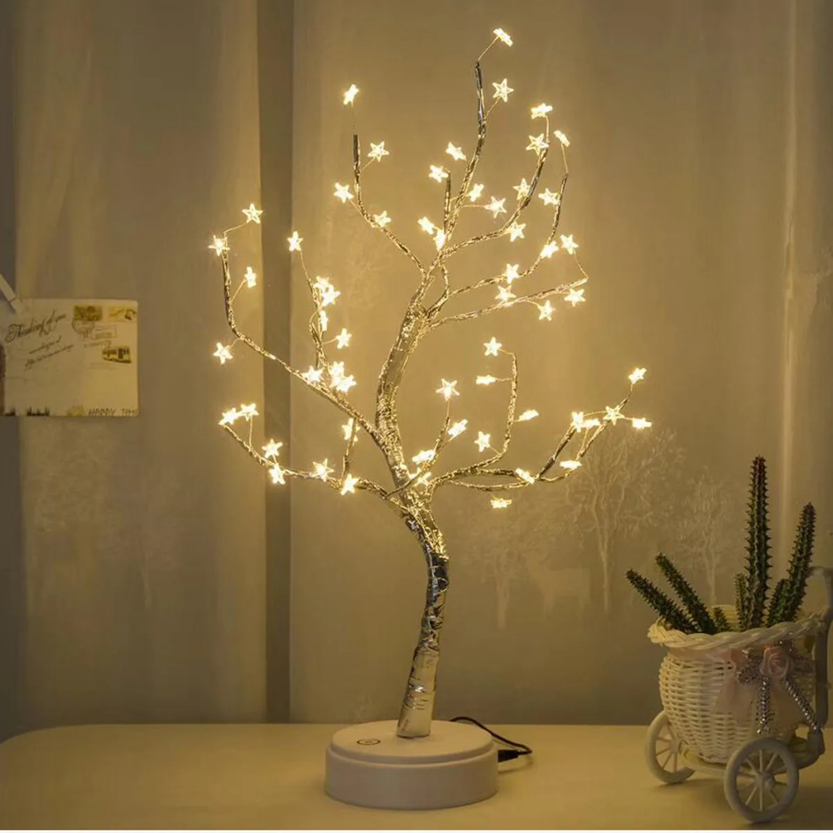 60 LED USB Fire Tree star Light Copper wire Table Lamps Night light for Indoor Bedroom Wedding Party Bar Christmas Decoration
60 LED USB Fire Tree star Light Copper wire Table Lamps Night light for Indoor Bedroom Wedding Party Bar Christmas Decoration