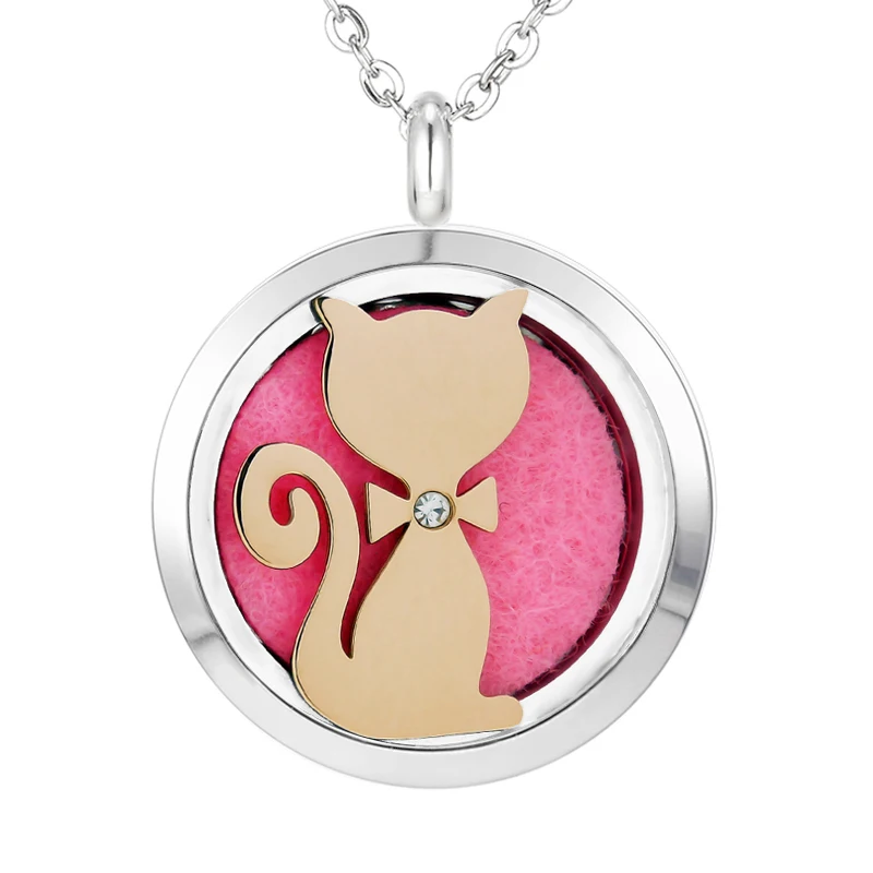 075 Essential Oil Diffuser Locket Pendant Necklace
