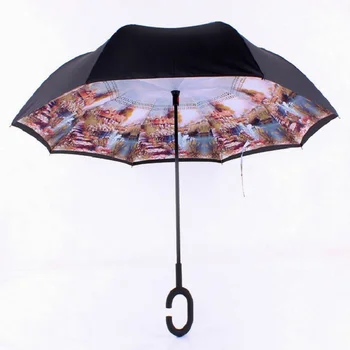 Windproof Double Layer Reverse Folding Umbrellas Long-Handle C-Shaped Inverted Umbrella Chuva Parapluie Sunny And Rainy Umbrella
Windproof Double Layer Reverse Folding Umbrellas Long-Handle C-Shaped Inverted Umbrella Chuva Parapluie Sunny And Rainy Umbrella