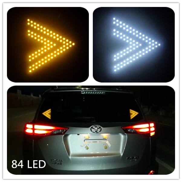 84 led Car rear turn signal indicator led light Double row Big left right arrow Daytime running light Luminous alarm light
84 led Car rear turn signal indicator led light Double row Big left right arrow Daytime running light Luminous alarm light