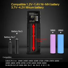 

22650 26650 Battery Charger 18650 USB Smart Charger 18350 18490 18650 21700 AAA AA A SC Li-ion Ni-MH Ni-Cd Smart Charger