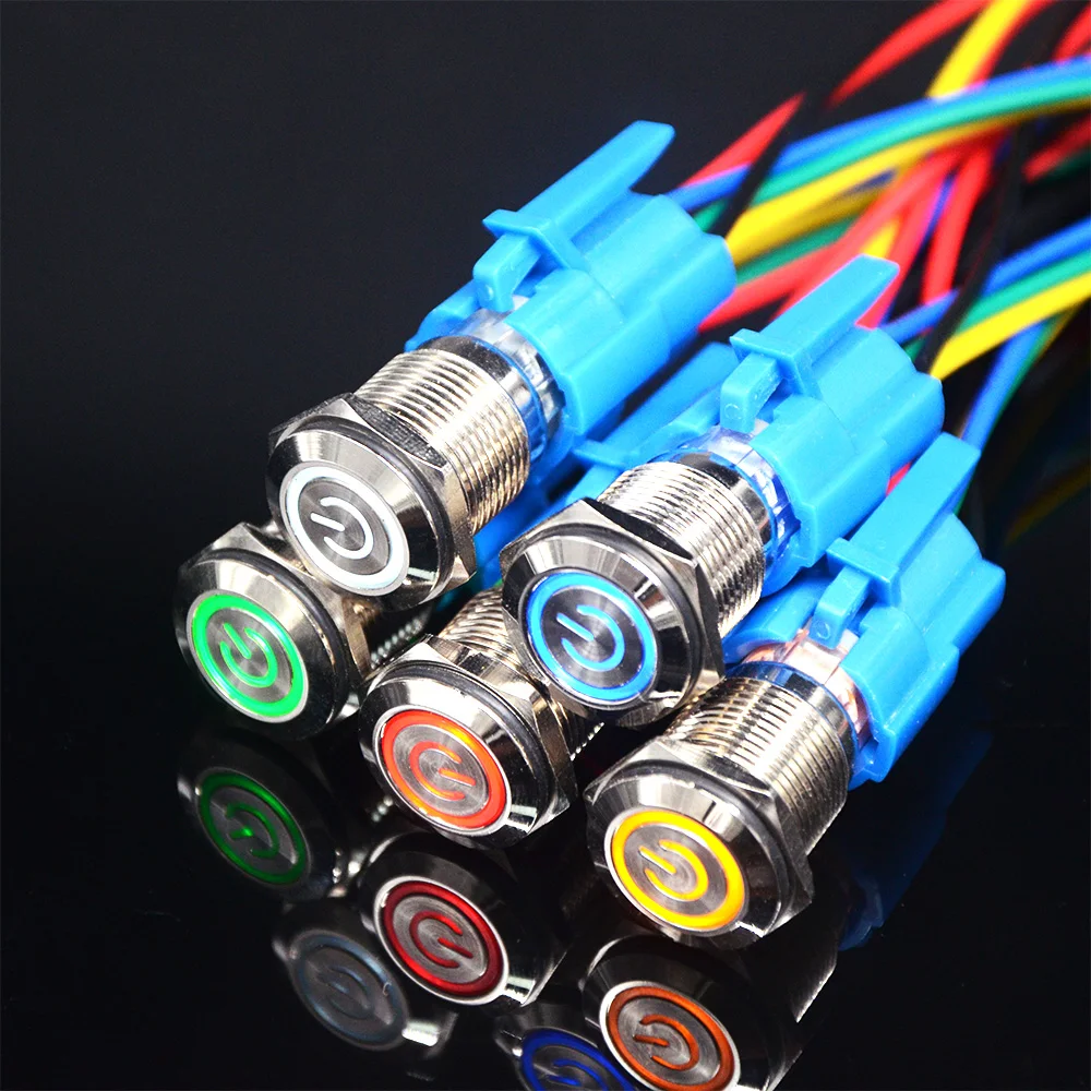 16mm Self-Locking Self-Reset Button Switch LED light 3V 5V 6V 12V 24V 110V 220V RED BLUE GREEN WHITE YELLOW
16mm Self-Locking Self-Reset Button Switch LED light 3V 5V 6V 12V 24V 110V 220V RED BLUE GREEN WHITE YELLOW