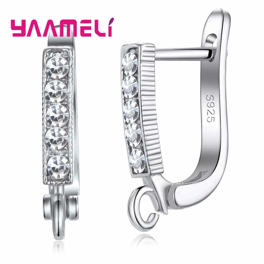 Pure 925 Sterling Silver Jewelry Findings Part Rhinestone Hoop Earrings Making Components DIY Jewelry Connector Accessory
Pure 925 Sterling Silver Jewelry Findings Part Rhinestone Hoop Earrings Making Components DIY Jewelry Connector Accessory