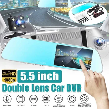 5.5" HD 1080P Automatic Vehicle Video Recorder Dash Cam Dashcam Car DVR Rear View Camera Visual Registrar G-sensor Touch Mirror
5.5" HD 1080P Automatic Vehicle Video Recorder Dash Cam Dashcam Car DVR Rear View Camera Visual Registrar G-sensor Touch Mirror