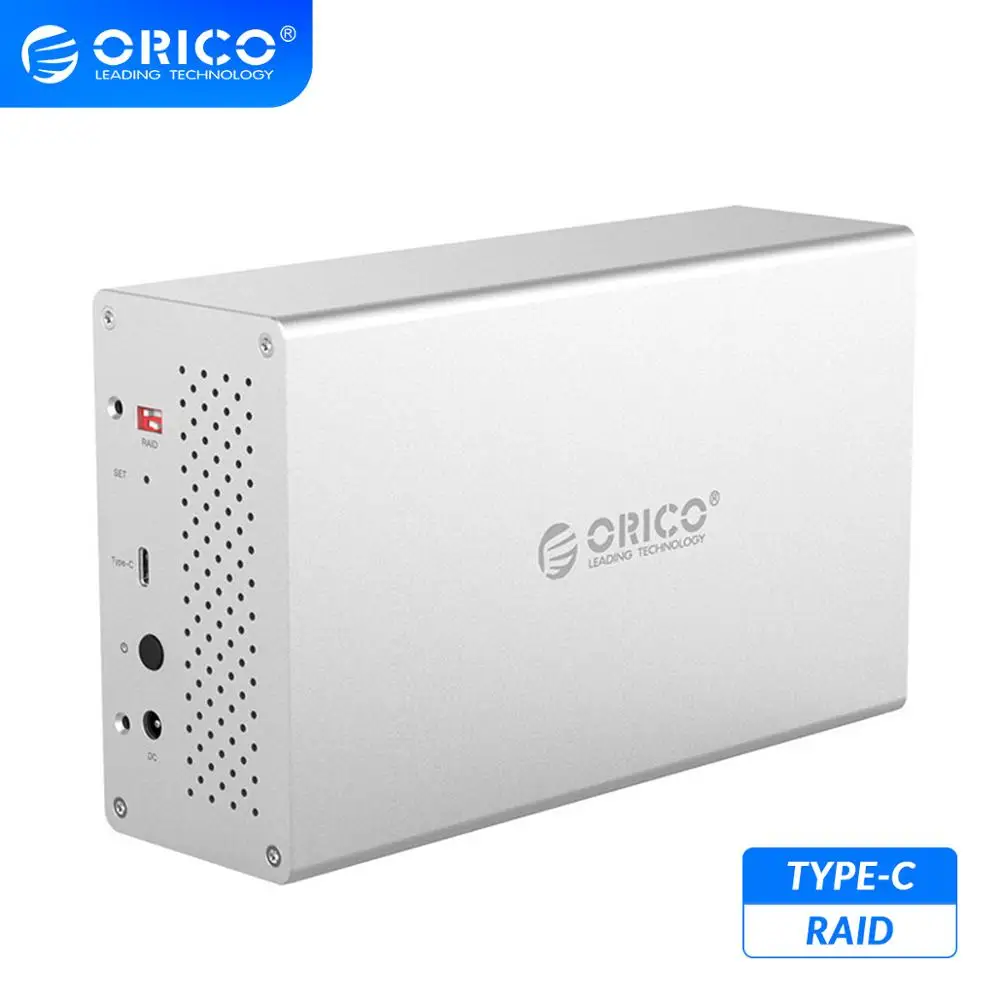 Док-станция ORICO WS Series 3 5 "2 Bay Type C с Raid для HDD поддержка 20 ТБ алюминий Гбит/с корпус