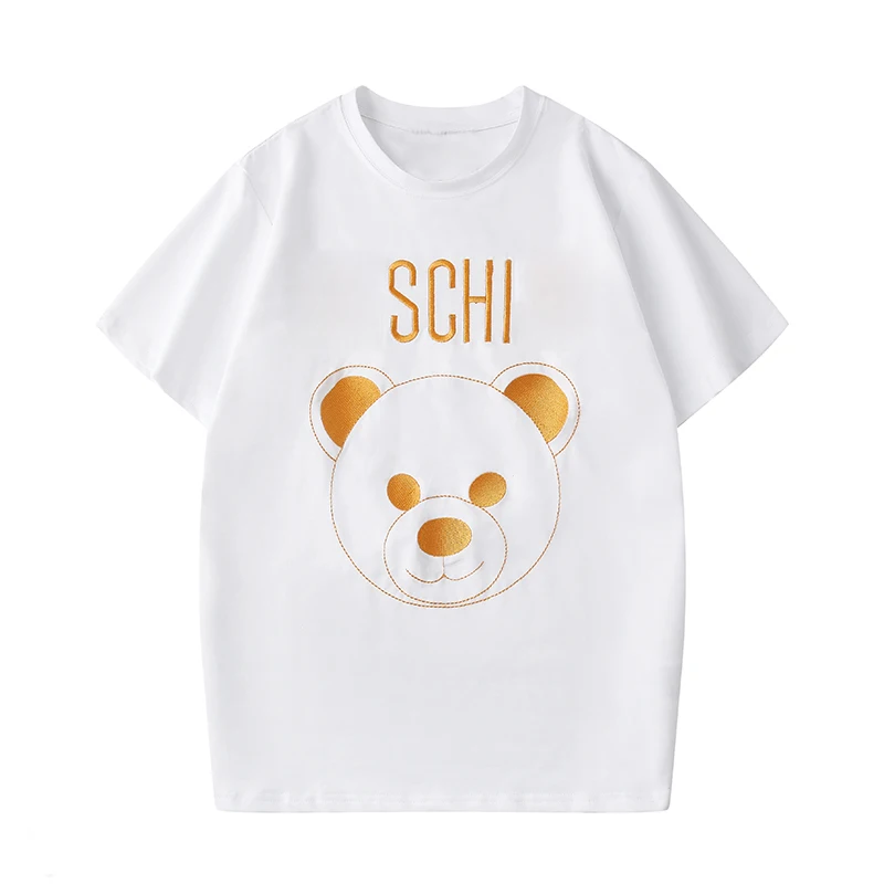 2020 Summer Unisex Tees Cute Bear Diamonds High Quality Short Sleeve Women T-shirts Diamonds Letter Digital Print Brand Men Tees
2020 Summer Unisex Tees Cute Bear Diamonds High Quality Short Sleeve Women T-shirts Diamonds Letter Digital Print Brand Men Tees