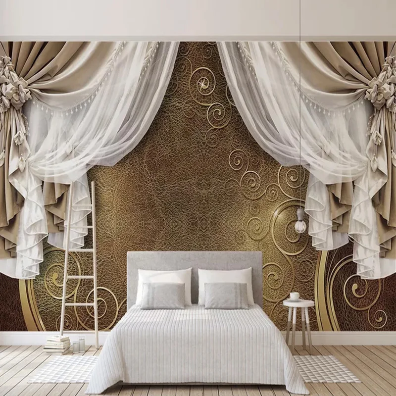 Drop Shipping Photo Wallpaper European Style 3D Stereo Curtain Murals Living Room Bedroom Luxury Home Decor Waterproof Stickers
Drop Shipping Photo Wallpaper European Style 3D Stereo Curtain Murals Living Room Bedroom Luxury Home Decor Waterproof Stickers