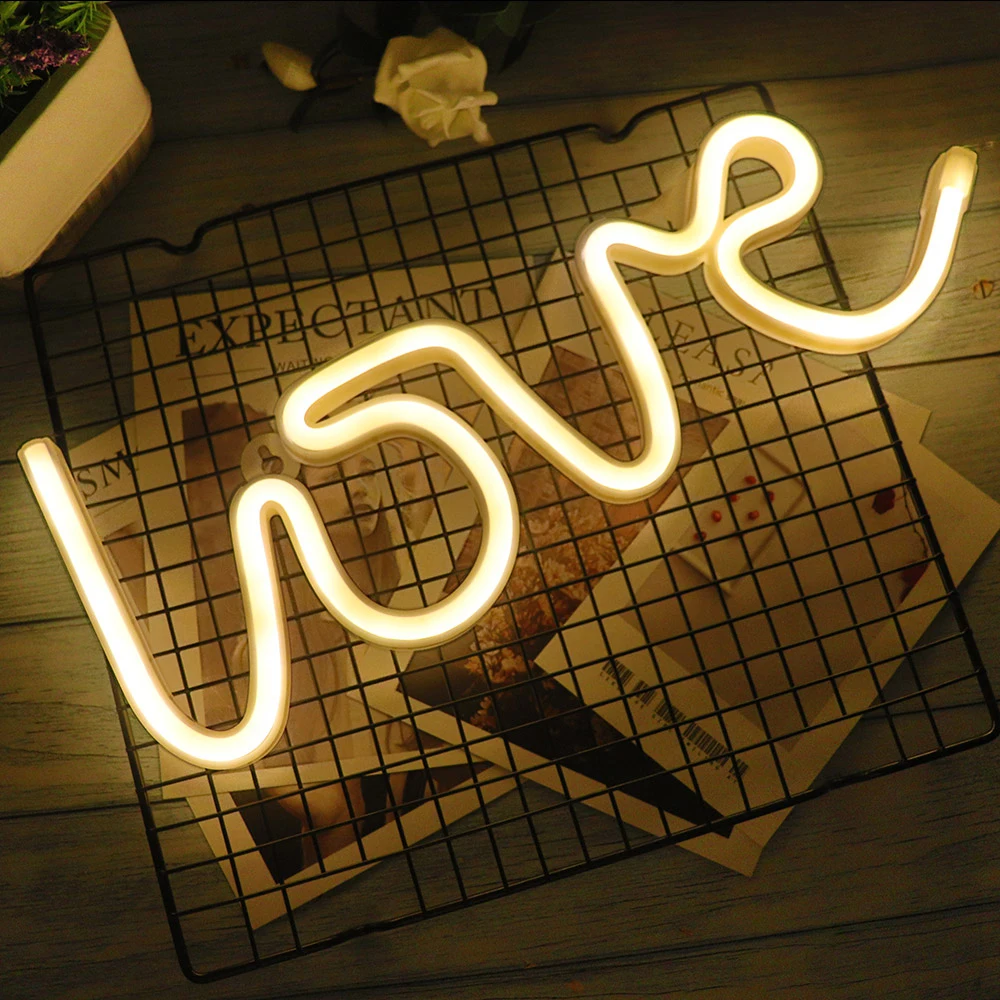LED Neon Light Sign LOVE HEART Wedding Party Decoration Creative Neon Lamp Valentines Day Anniversary Home Decor Night Lamp Gift 1