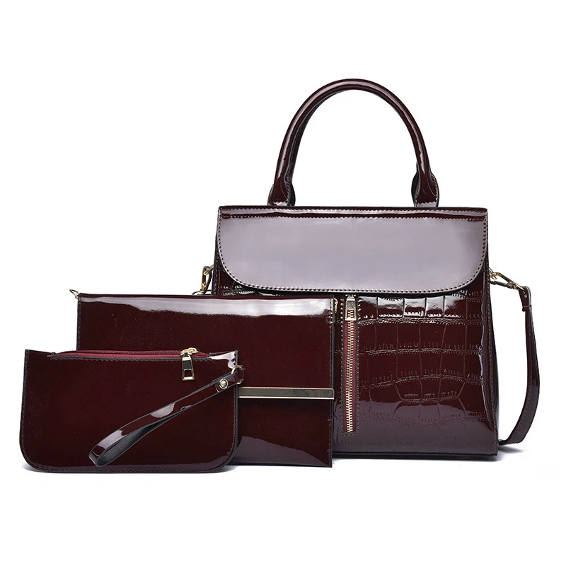3 Pcs Set PU Leather Ladies Handbag Crocodile Pattern Women Shoulder Bag Solid Color Fashion Female Messenger Bag Luxury Tote
3 Pcs Set PU Leather Ladies Handbag Crocodile Pattern Women Shoulder Bag Solid Color Fashion Female Messenger Bag Luxury Tote