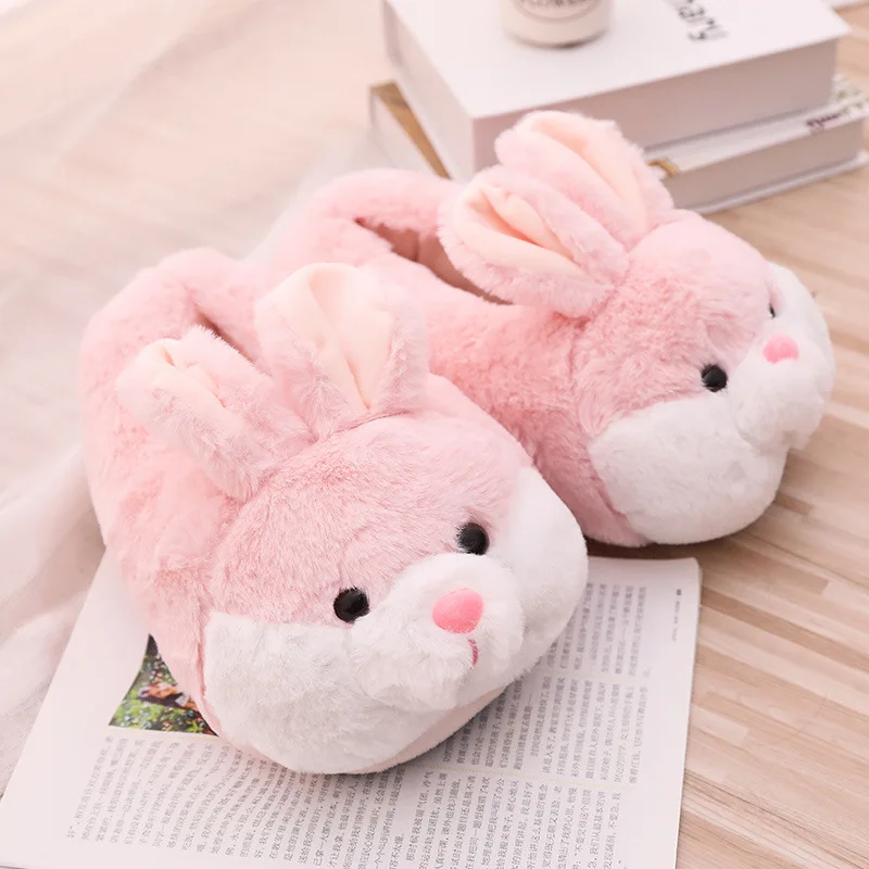 Women Winter Slippers Cute Pink Bunny 