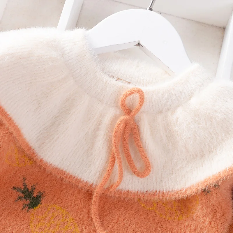 Girls Pineapple Pullover Sweater Autumn And Winter New Style Korean-style Small CHILDREN'S Ruffled Collar Sweater Mink Cashmere
Girls Pineapple Pullover Sweater Autumn And Winter New Style Korean-style Small CHILDREN'S Ruffled Collar Sweater Mink Cashmere