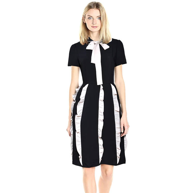 Sweet Elegant Cotton Shirt Dress Women Short Sleeve Bow Turn Down Collar Ruffles Runway Designer Summer Girls Knee Length Dress
Sweet Elegant Cotton Shirt Dress Women Short Sleeve Bow Turn Down Collar Ruffles Runway Designer Summer Girls Knee Length Dress