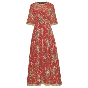 HIGH QUALITY Newest Fashion 2020 Designer Runway Dress Women's O-Neck short Sleeve Hollow Out Luxurious Embroidery Midi Dress 
HIGH QUALITY Newest Fashion 2020 Designer Runway Dress Women's O-Neck short Sleeve Hollow Out Luxurious Embroidery Midi Dress