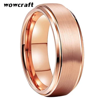 6mm 8mm Womens Mens Tungsten Carbide Wedding Band Ring Rose Gold Beveled Edges Brushed Finish Comfort Fit Personal Customize
6mm 8mm Womens Mens Tungsten Carbide Wedding Band Ring Rose Gold Beveled Edges Brushed Finish Comfort Fit Personal Customize